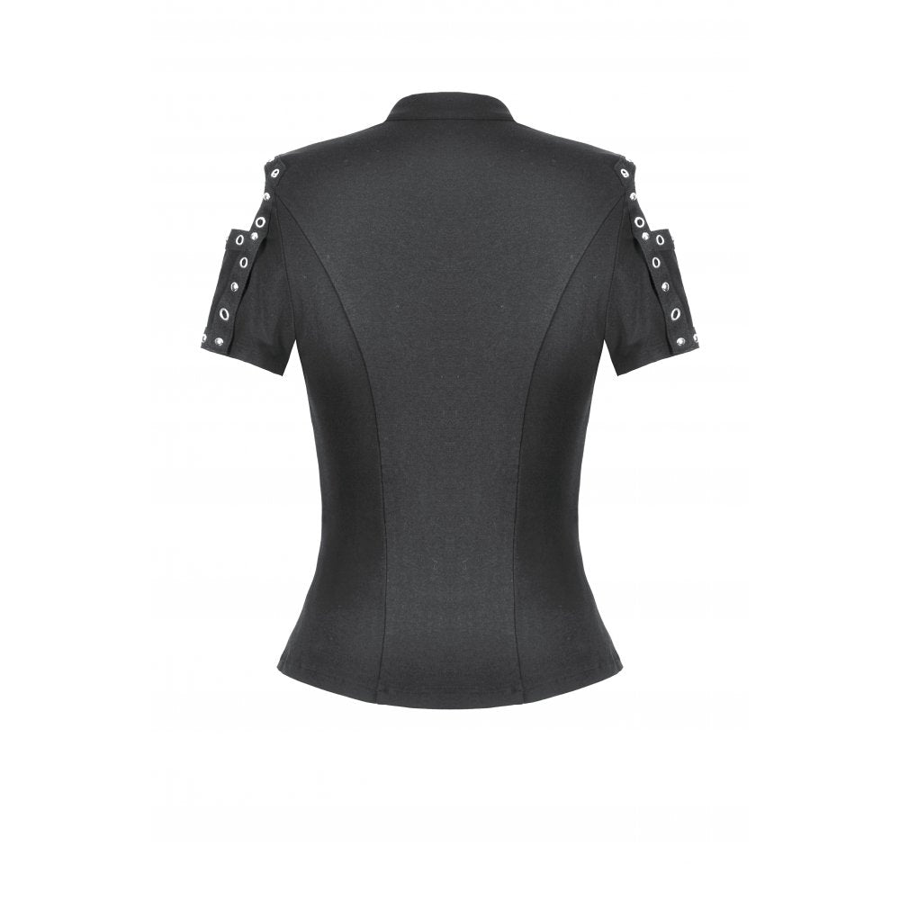 Dark in Love Seraphine Lace Off-Shoulder Goth Bodysuit in Black