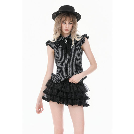 Dark in Love Crow Emblem Swallowtail Blouse