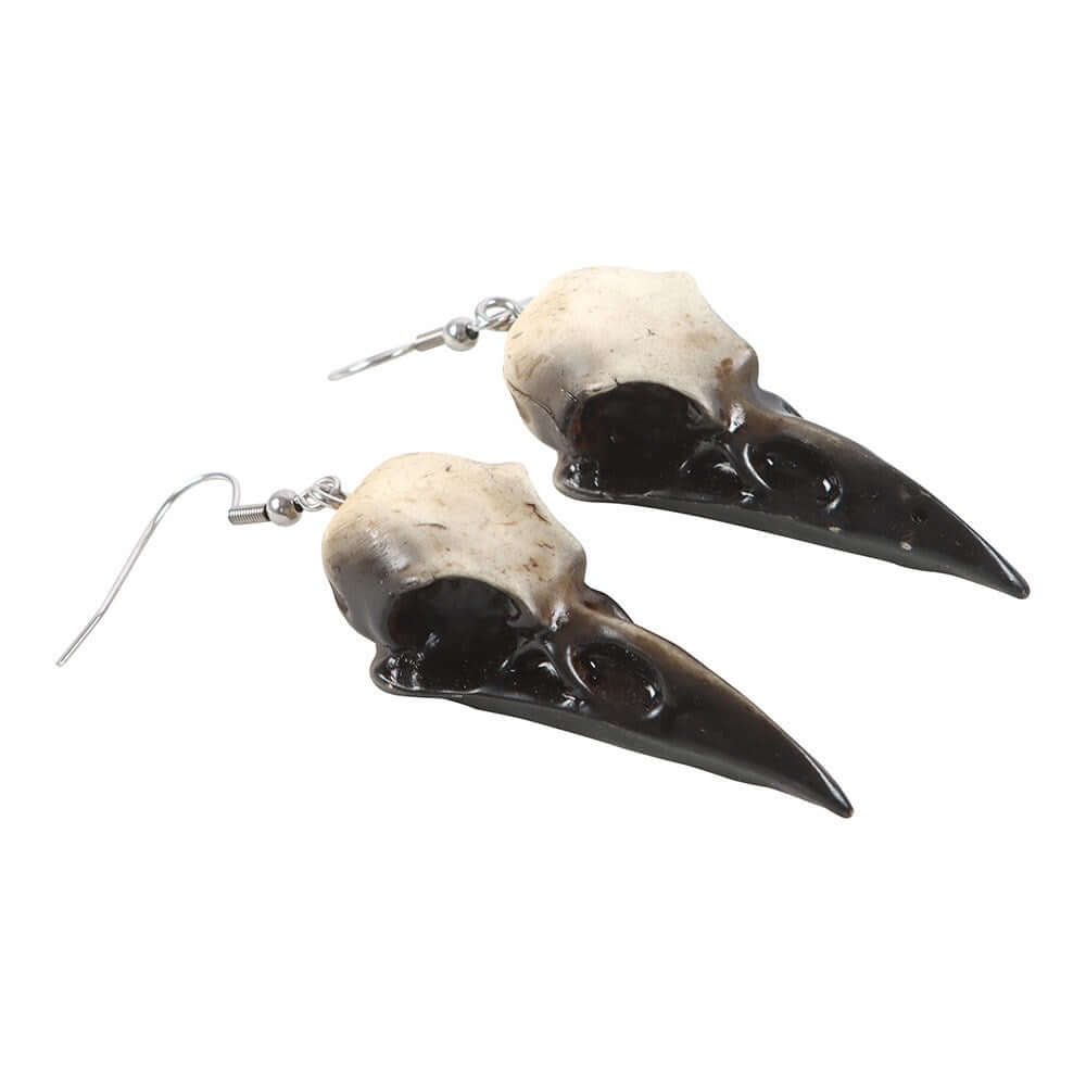 Gothic Gifts Resin Crow Skull Earrings