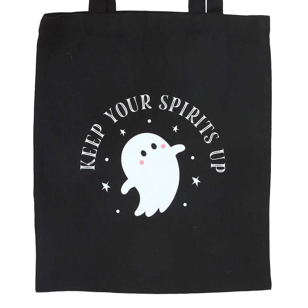 Gothic Gifts Keep Your Spirits Up Ghost Polycotton Tote Bag - Kate's Clothing