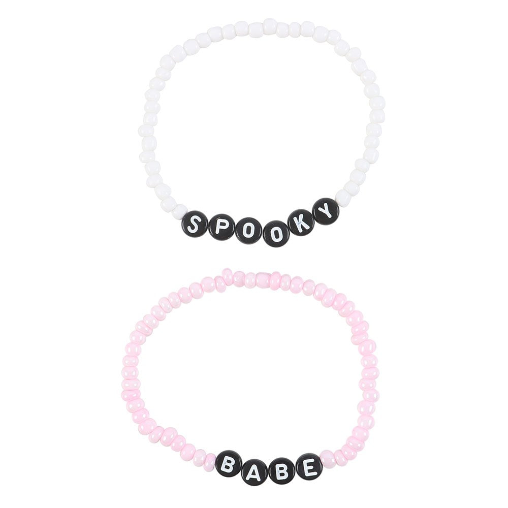 Gothic Gifts Spooky Babe Beaded Bracelet Set