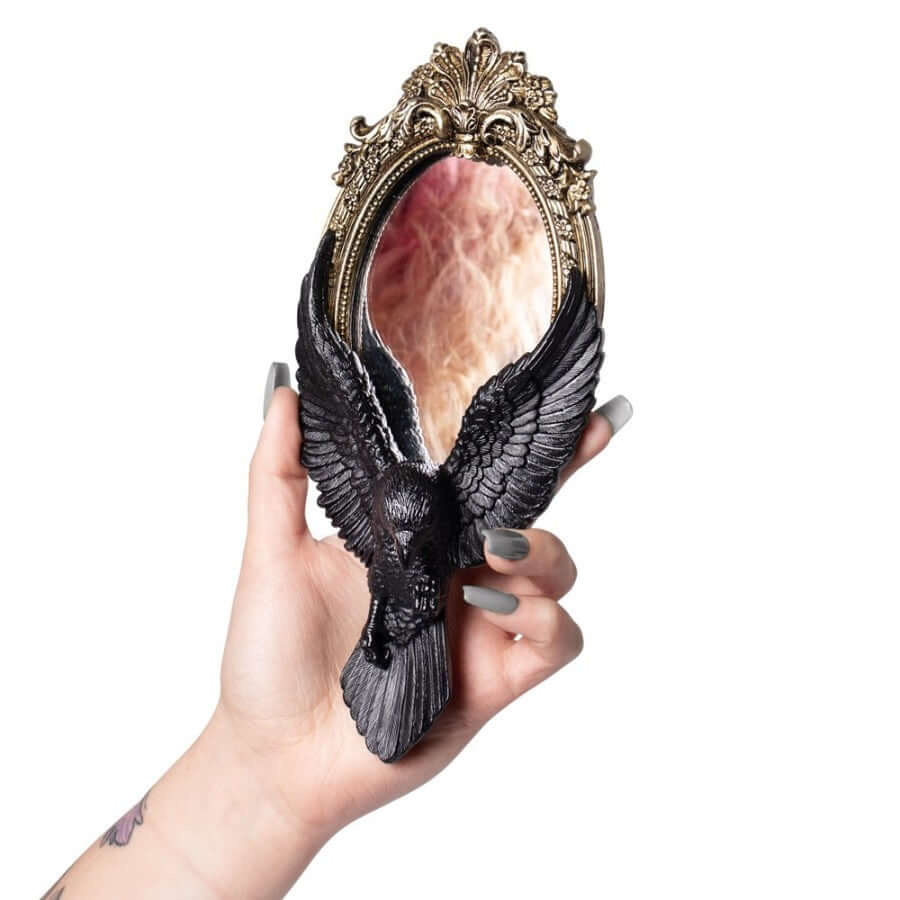 Alchemy Gothic Raven's Gaze Hand Mirror - Kate's Clothing
