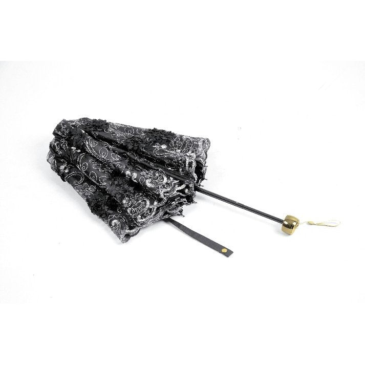 Dark in Love Belladonna Embroidered Folding Parasol