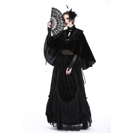 Dark in Love Gothic Elegance Black Lace Fan – Victorian-Inspired Accessory