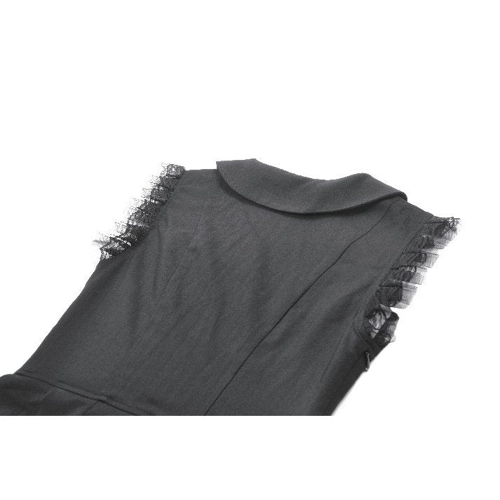 Dark In Love Gwendolyn Lace Panel Goth Mini Dress in Black