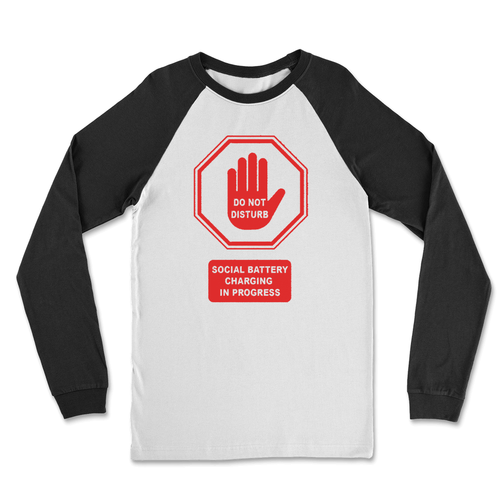 Do Not Disturb - Red Print Classic Raglan Long Sleeve Women's Shirt
