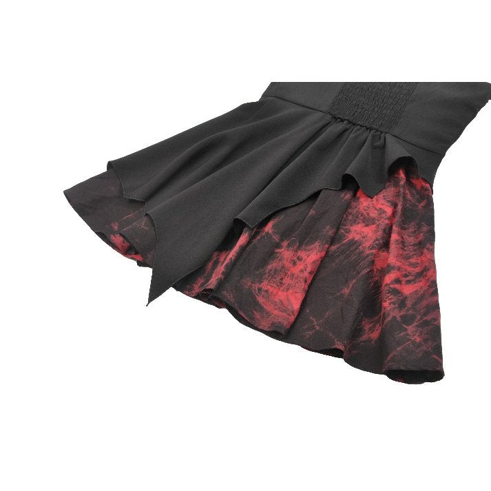 Dark in Love Nyssa Black & Red Strap Detail Goth Mini Dress