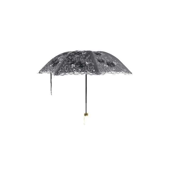 Dark in Love Belladonna Embroidered Folding Parasol