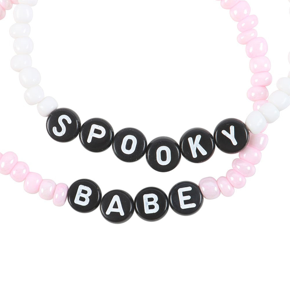 Gothic Gifts Spooky Babe Beaded Bracelet Set