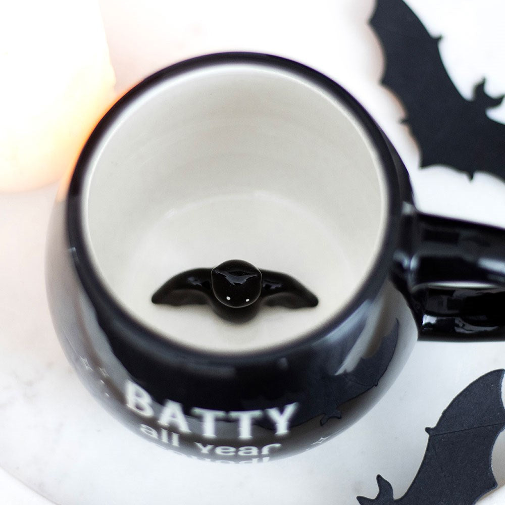 Gothic Gifts Batty All Year Round Rounded Peekaboo Mug