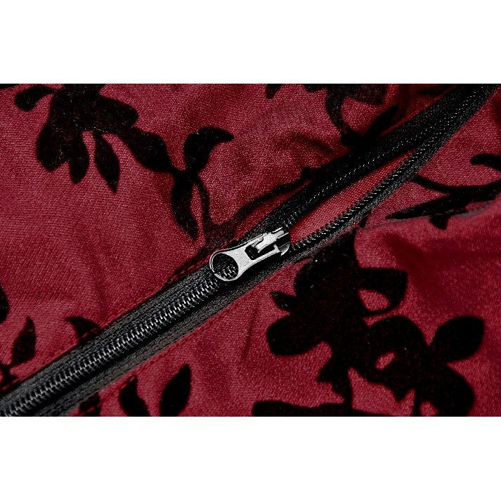 Dark in Love Althea Lace-Trimmed Velvet Goth Camisole in Burgundy