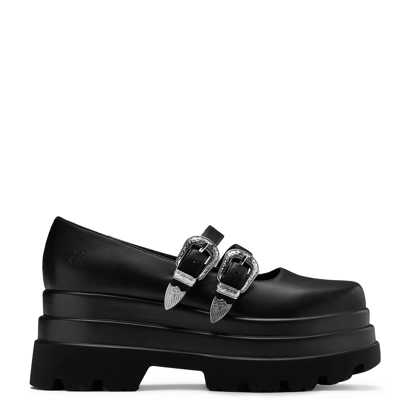 Koi Damona Trident Ornate Buckle Mary Janes Shoes in Black