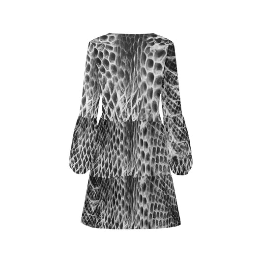 ANTIBrand Shedding Skin Snakeskin Effect Tiered Dress