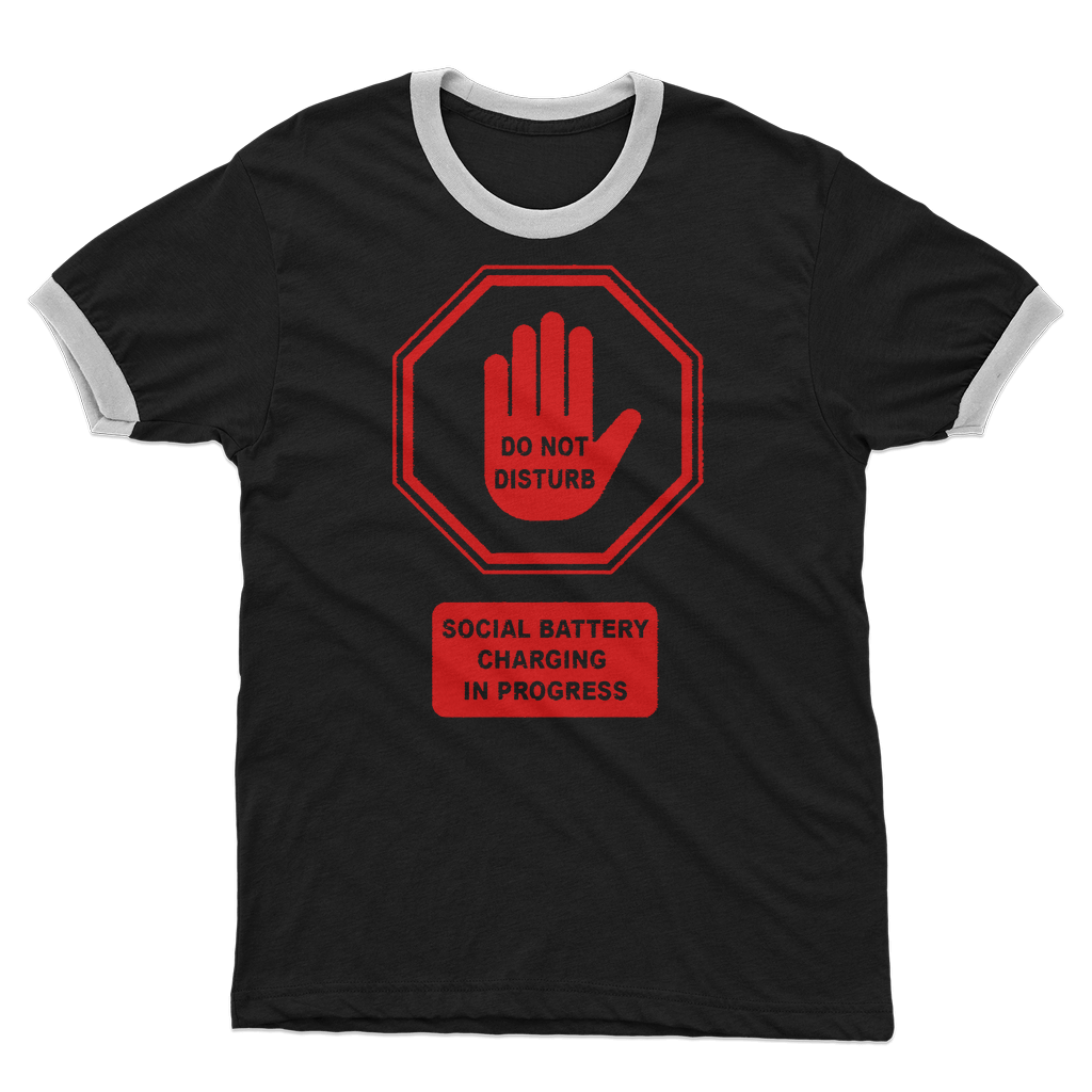 Do Not Disturb - Red Print Adult Ringer T-Shirt