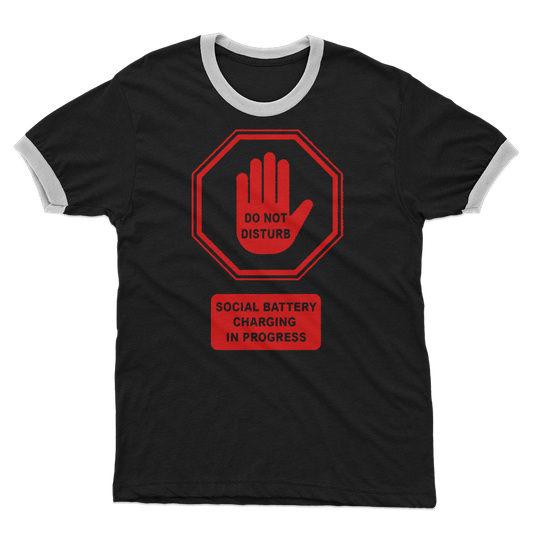 Do Not Disturb - Red Print Adult Ringer T-Shirt