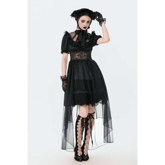 Dark in Love Ebon Rose High-Low Mesh & Lace Goth Dress