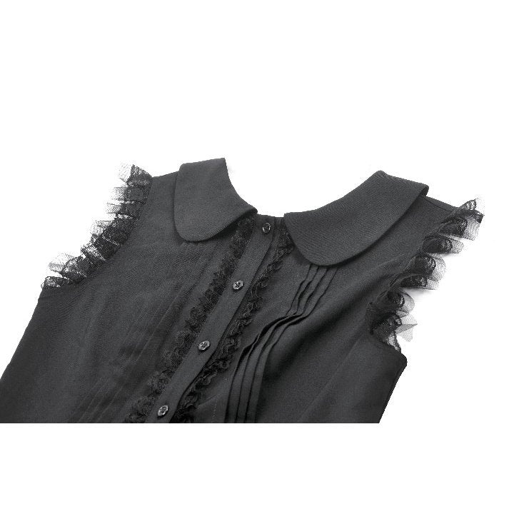 Dark In Love Gwendolyn Lace Panel Goth Mini Dress in Black
