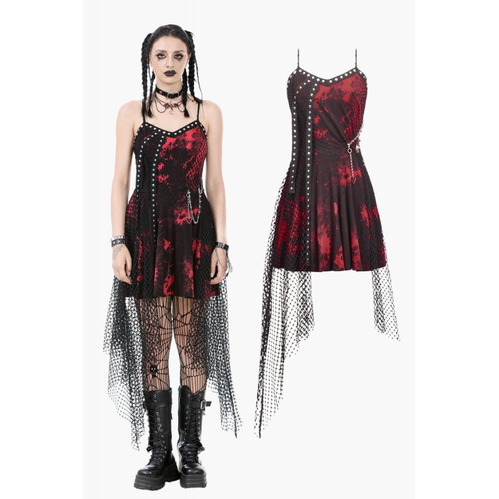 Bellatrix Red & Black Mesh Goth Dress Bellatrix Red & Black Mesh Goth Dress