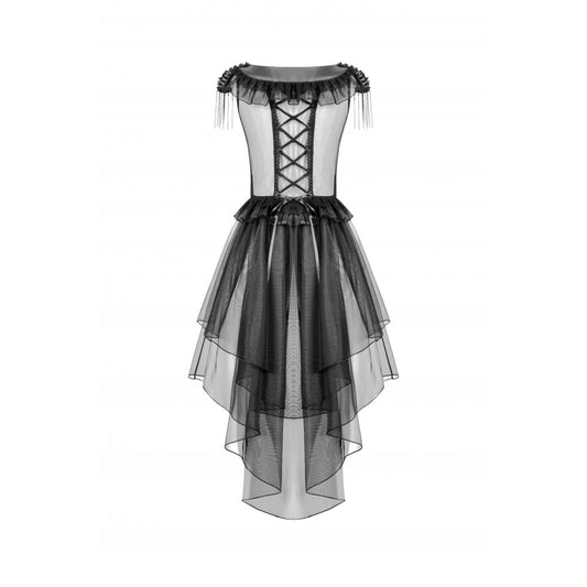 Dark in Love Seraphina Tiered Mesh & Ruffle Goth Layer Dress