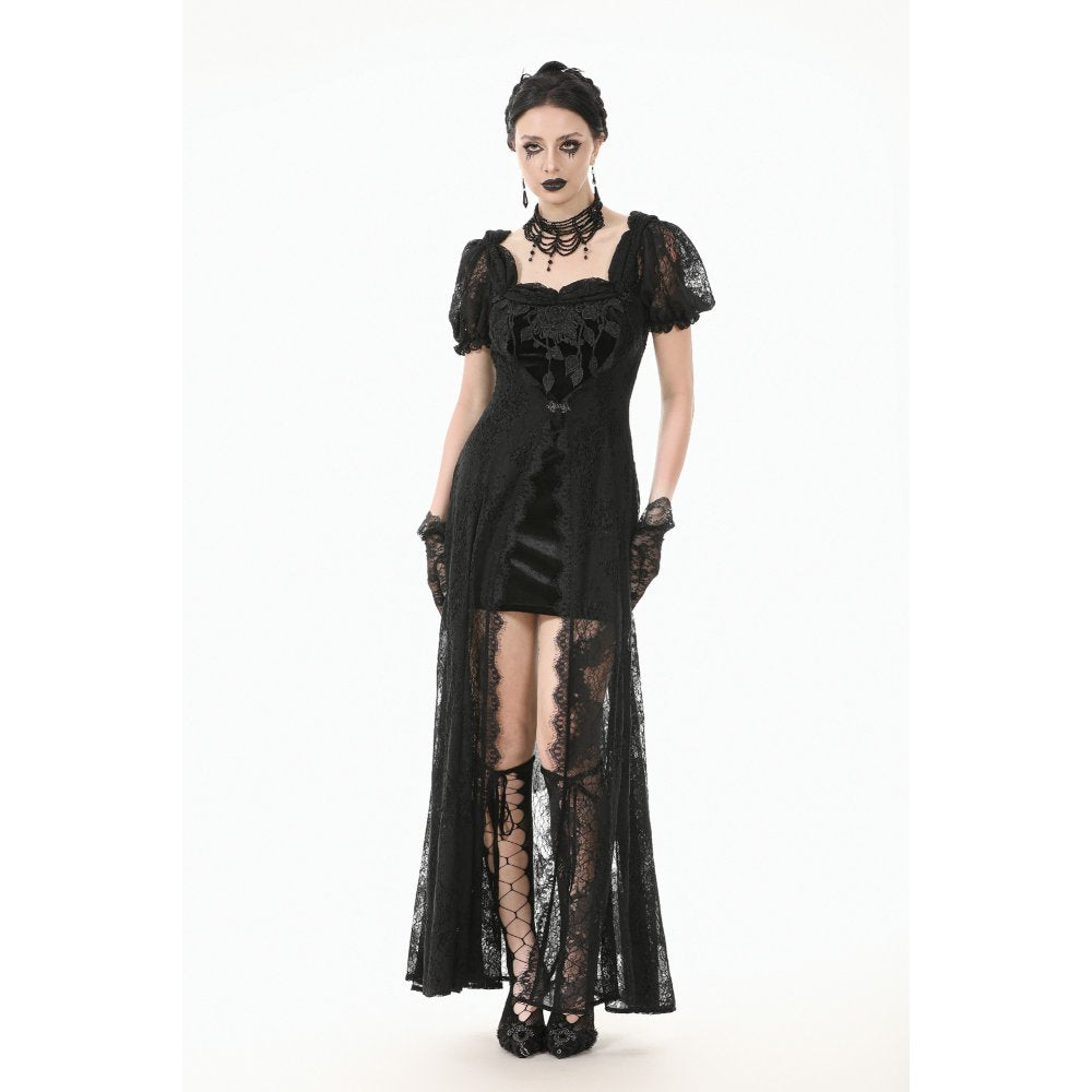Dark in Love Morwenna Lace Gothic Maxi Dress in Black