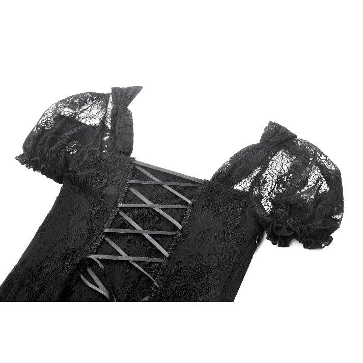 Dark in Love Morwenna Lace Gothic Maxi Dress in Black