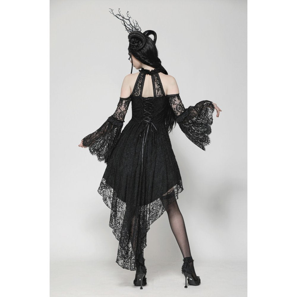 Dark in Love Gem Gothic Vine Lace Tail Dress - Kate's Clothing