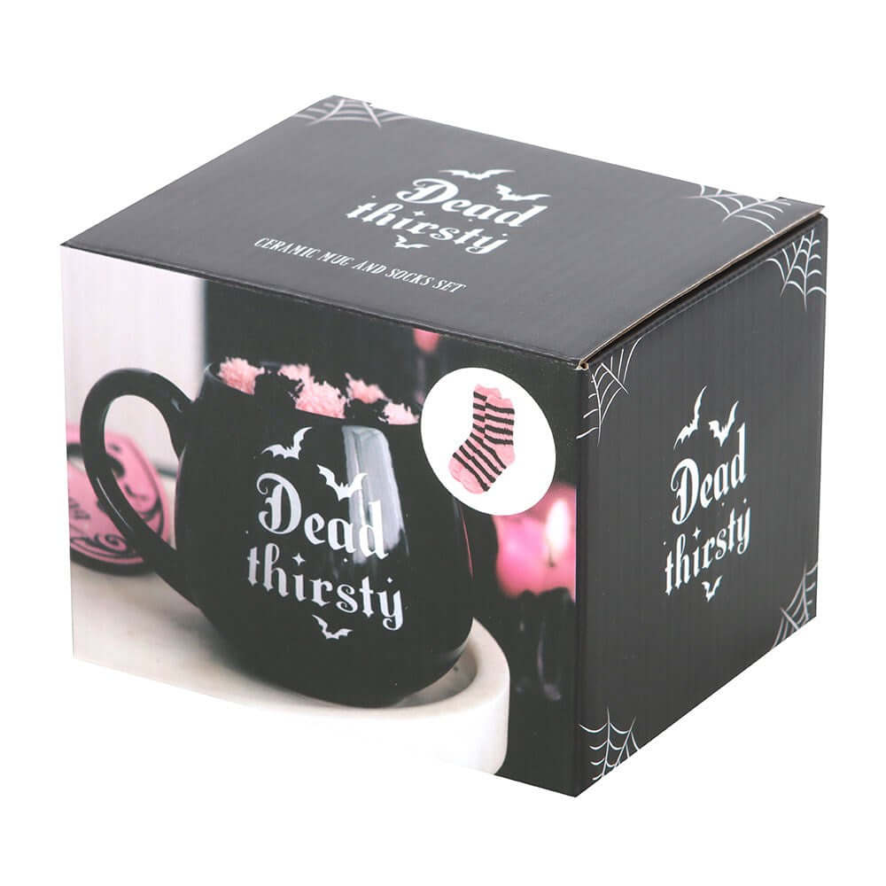 Gothic Gifts Dead Thirsty Mug and Socks Set - Kate's Clothing