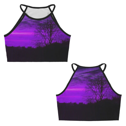 ANTIBrand 1999 artwork halter crop top purple twilight