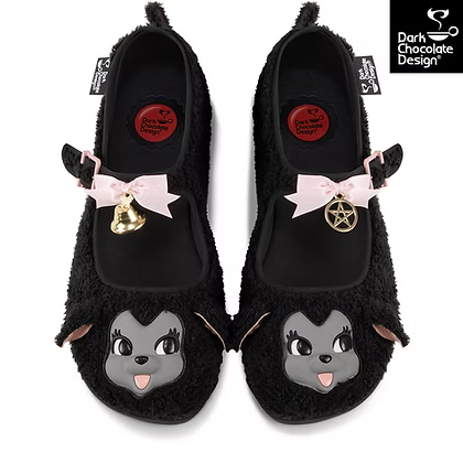 Chocolaticas® I Am The Black Sheep – Gothic Plush Mary Jane Flats