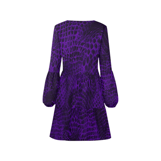 ANTIBrand Misfits Rack – Purple Demon Skin Tiered Dress – XXL (UK 20)