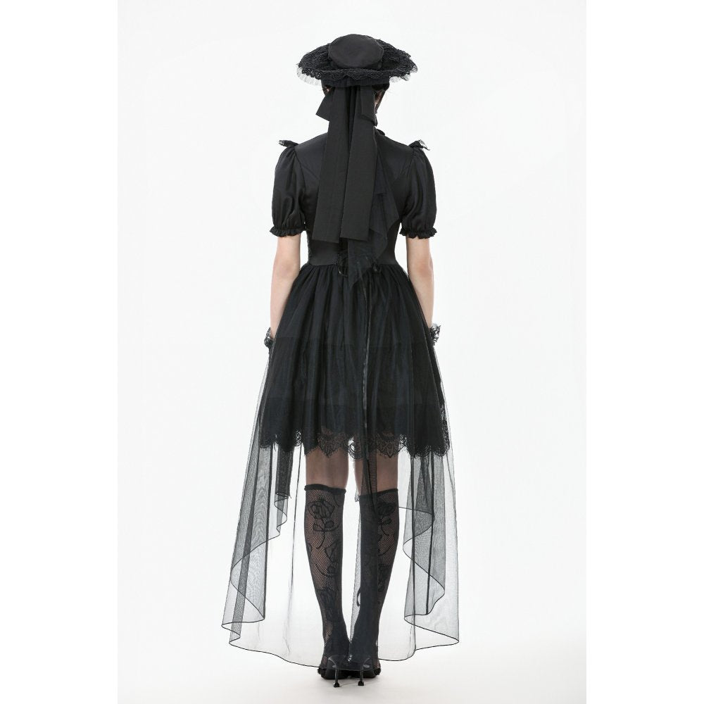 Dark in Love Evangeline Lace-Trimmed Goth Sun Hat