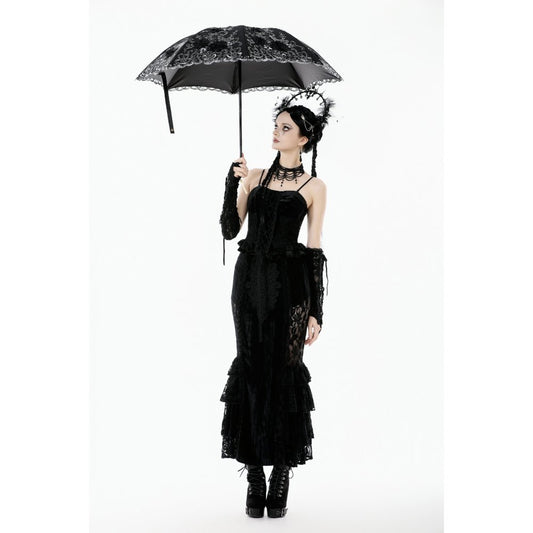 Dark in Love Belladonna Embroidered Folding Parasol