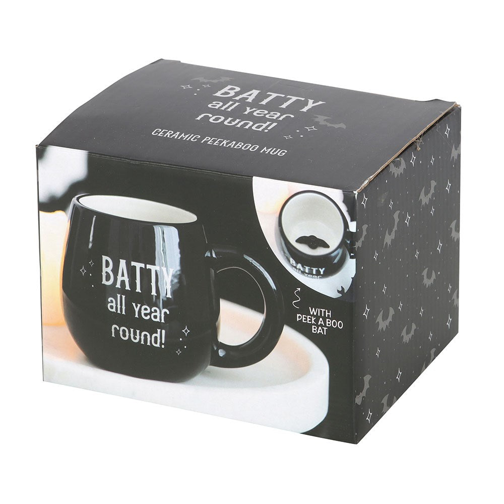 Gothic Gifts Batty All Year Round Rounded Peekaboo Mug