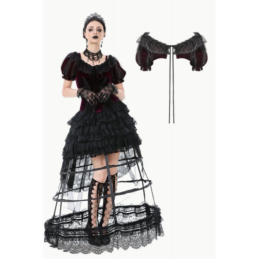 Dark in Love Isolde Velvet & Lace Puff Sleeve Bolero