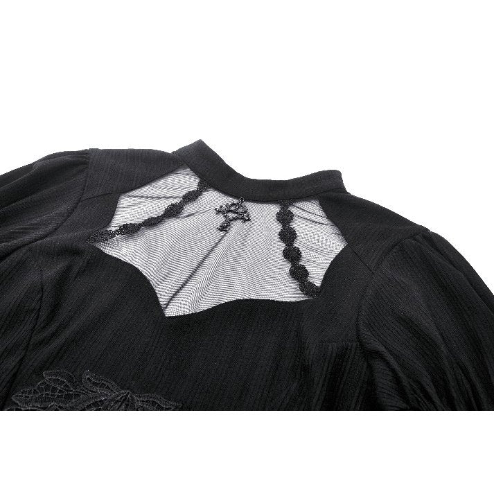 Dark in Love Avalon Gothic Embroidered Puff Sleeve Top - Kate's Clothing