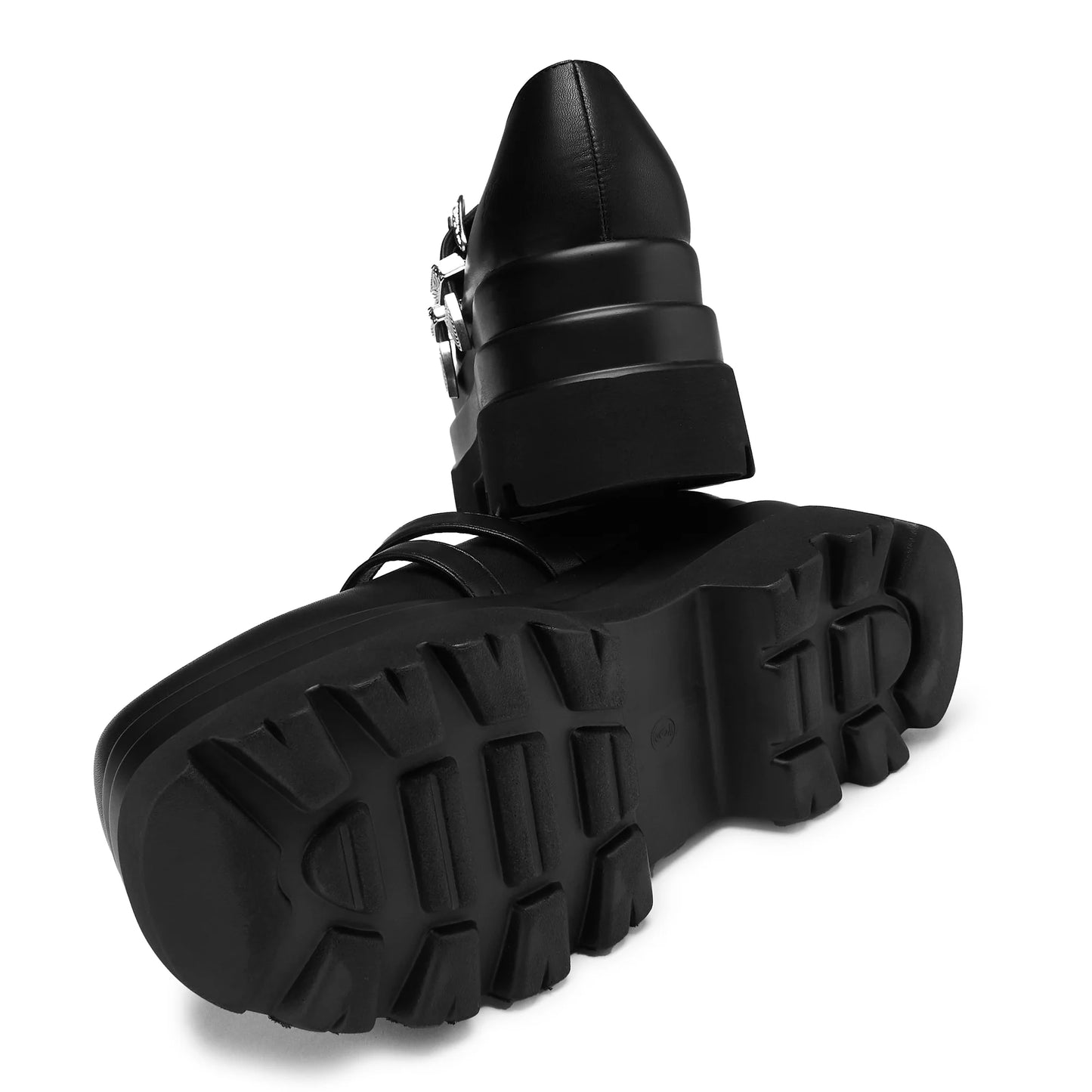 Koi Damona Trident Ornate Buckle Mary Janes Shoes in Black