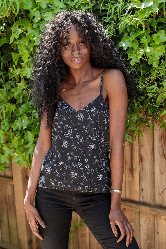 Alternative Moonprint Chiffon Cami Strappy Vest Top