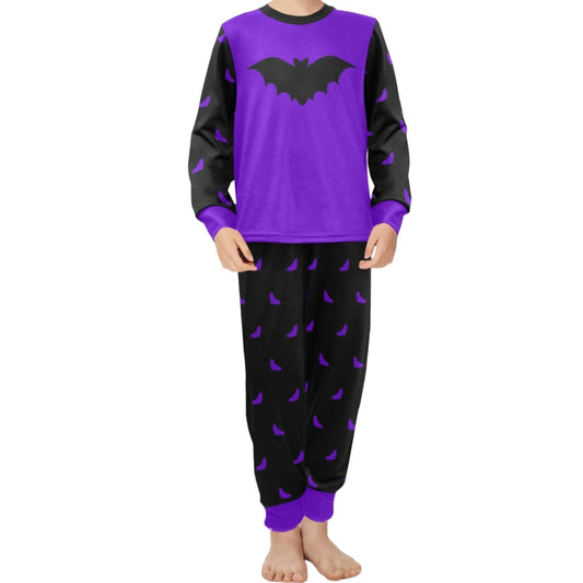 Purple Bats on Repeat Kids Goth PJs