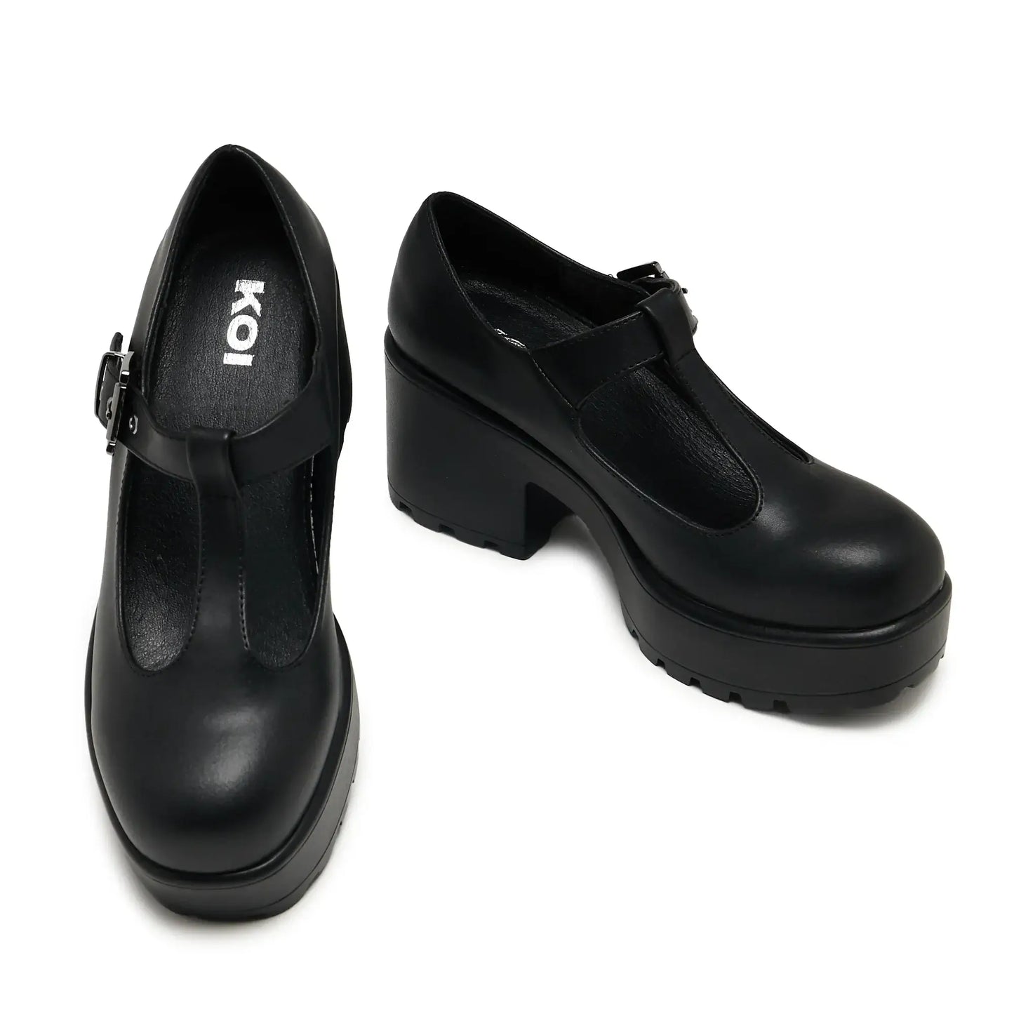 Koi SAI Black Mary Jane Shoes 'Faux Leather Edition' - Kate's Clothing