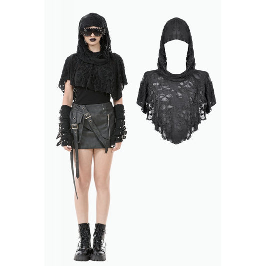 Dark in Love Nyx Distressed Shredded Hooded Poncho