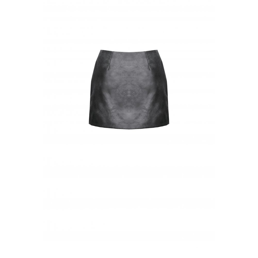 Dark in Love Chaos Reign Faux Leather Goth Mini Skirt in Black