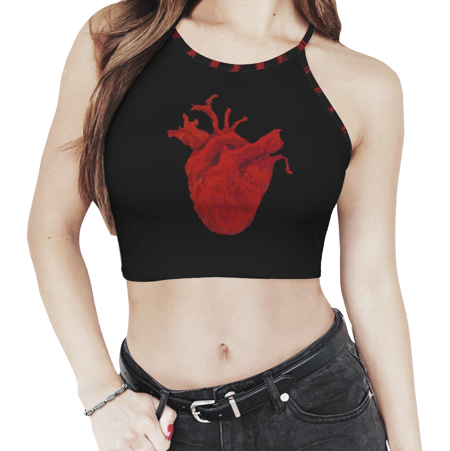 ANTIBrand Take My Heart halter crop top with painted heart