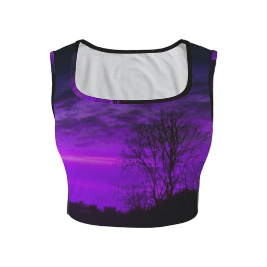 ANTIBrand 1999 artwork goth crop top with purple twilight print