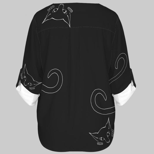 ANTIBrand Peekaboo Kitten Blouse pleated back detail