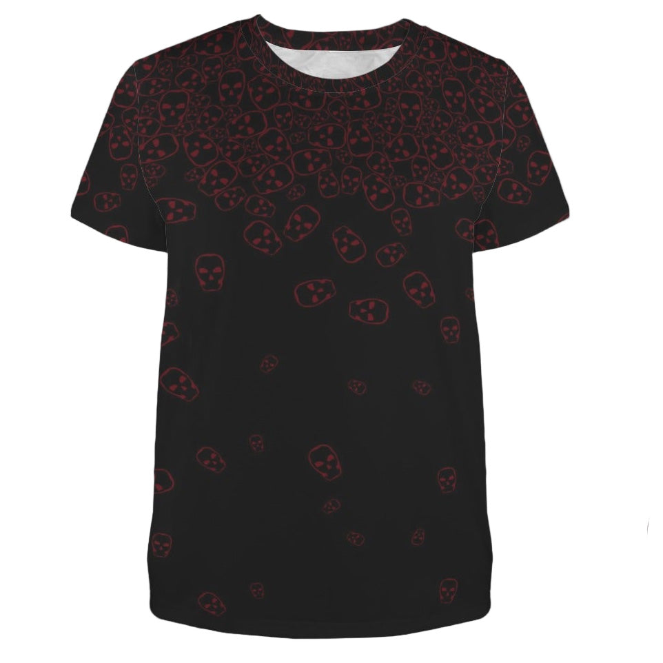 ANTIBrand Tumbling Skulls T-shirt in red on black