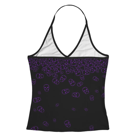 ANTIBrand Misfits Rack - Tumbling Skulls Halter Top - M (UK 12)