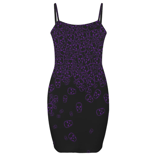 ANTIBrand Misfits Rack - Tumbling Purple Skull Bodycon Dress - XL (UK 16)