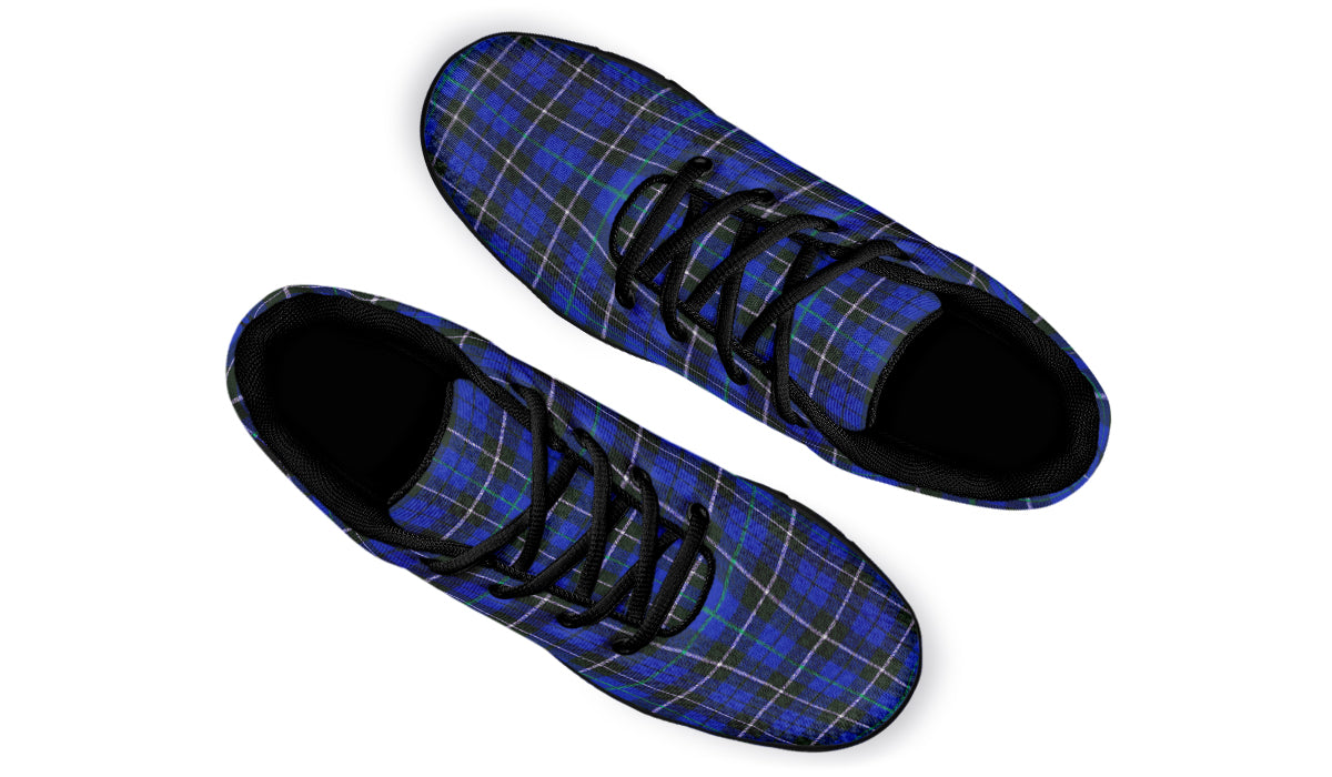 ANTIBrand – Blue Tartan Print Lightweight Trainers