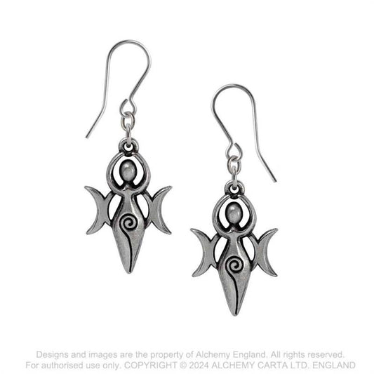Alchemy Gothic Danu Goddess Earrings - Kate's Clothing
