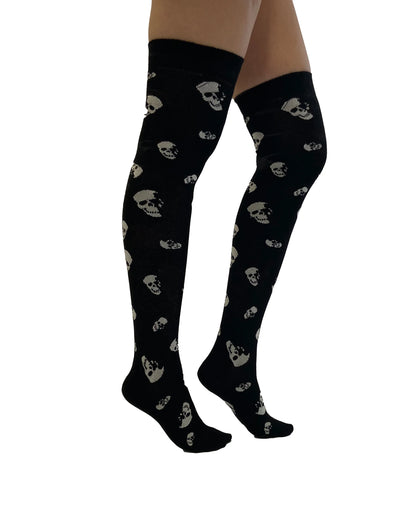 Pamela Mann All Over Skulls Over the Knee Socks - Kate's Clothing